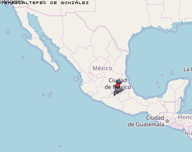 Temascaltepec de González Karte Mexiko