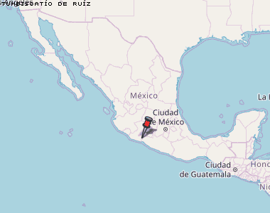 Tumbiscatío de Ruíz Karte Mexiko