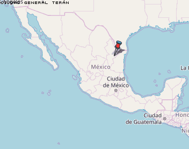 Ciudad General Terán Karte Mexiko