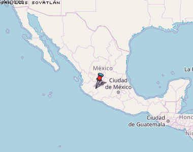 San Luis Soyatlán Karte Mexiko