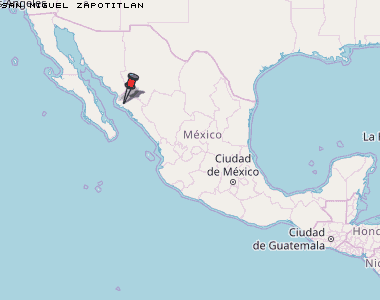 San Miguel Zapotitlan Karte Mexiko