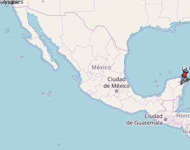 Xocén Karte Mexiko