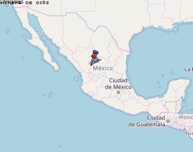 Nombre de Dios Karte Mexiko