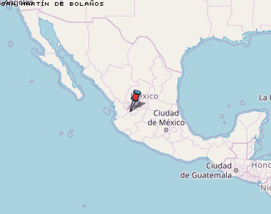 San Martín de Bolaños Karte Mexiko