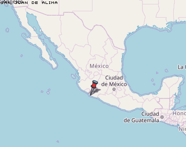 San Juan de Alima Karte Mexiko