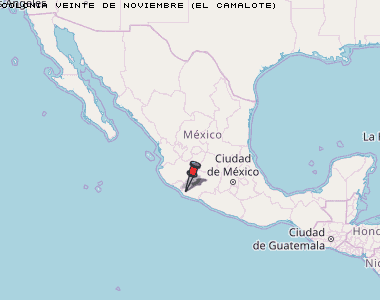 Colonia Veinte de Noviembre (El Camalote) Karte Mexiko