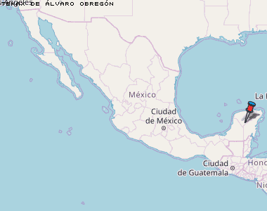 Tekax de Álvaro Obregón Karte Mexiko