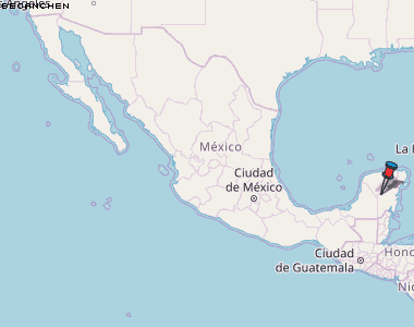 Becanchen Karte Mexiko
