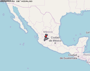 Zapotitán de Hidalgo Karte Mexiko