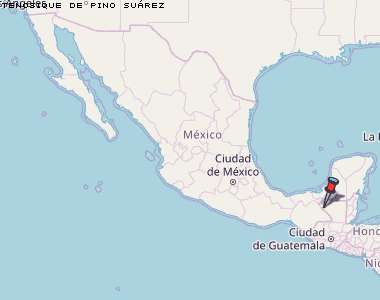 Tenosique de Pino Suárez Karte Mexiko