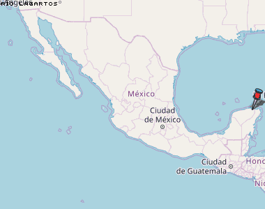 Río Lagartos Karte Mexiko