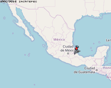 San José Zacatepec Karte Mexiko