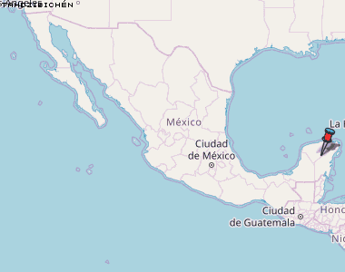 Tahdzibichén Karte Mexiko