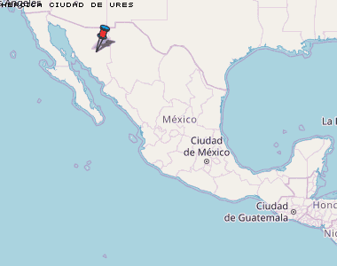 Heroica Ciudad de Ures Karte Mexiko