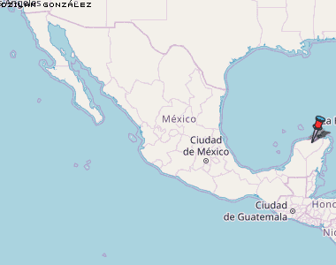 Dzilam González Karte Mexiko