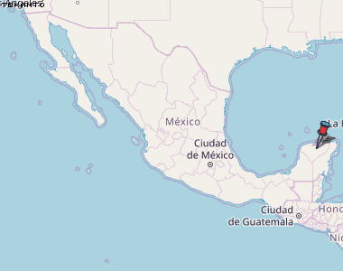 Tekantó Karte Mexiko