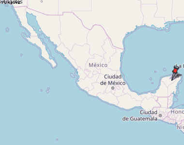 Tunkás Karte Mexiko