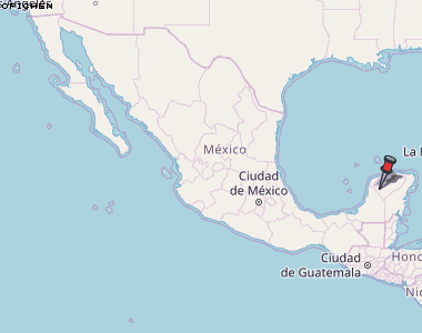 Opichén Karte Mexiko