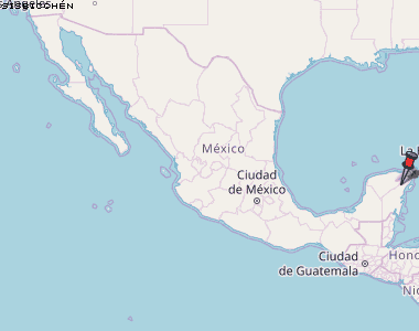 Sisbicchén Karte Mexiko