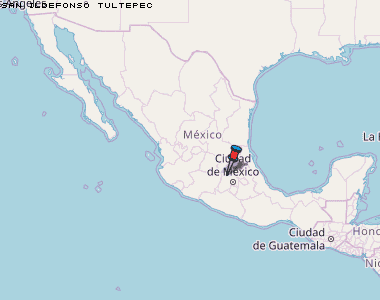 San Ildefonso Tultepec Karte Mexiko