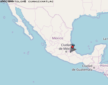 San Bartolomé Cuahuixmatlac Karte Mexiko