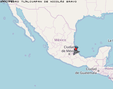 San Pedro Tlalcuapan de Nicolás Bravo Karte Mexiko