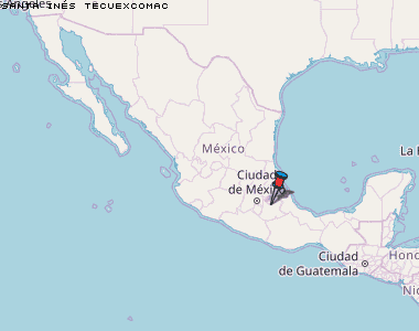 Santa Inés Tecuexcomac Karte Mexiko