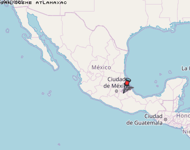 San Cosme Atlamaxac Karte Mexiko