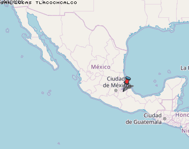 San Lucas Tlacochcalco Karte Mexiko