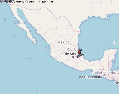 San Buenaventura Atempan Karte Mexiko