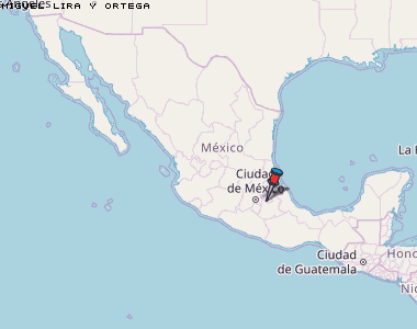 Miguel Lira y Ortega Karte Mexiko