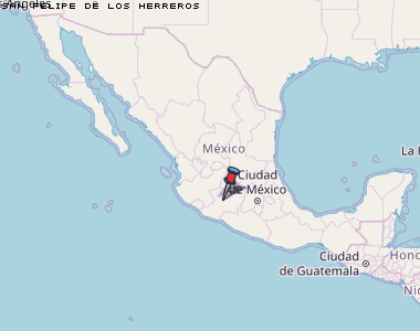 San Felipe de los Herreros Karte Mexiko