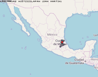 Las Rajas Huitzizilapan (San Martin) Karte Mexiko