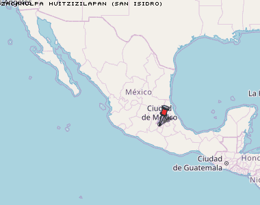 Zacamulpa Huitzizilapan (San Isidro) Karte Mexiko