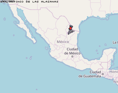 San Antonio de Las Alazanas Karte Mexiko