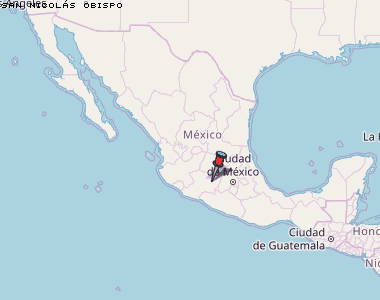 San Nicolás Obispo Karte Mexiko