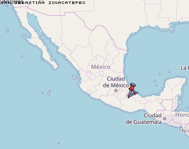 San Sebastián Zinacatepec Karte Mexiko