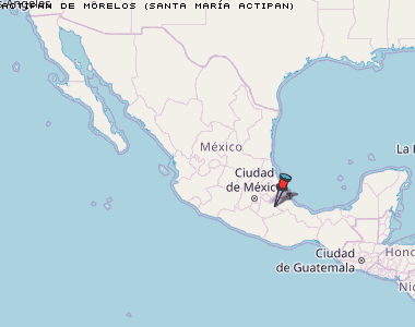 Actipan de Morelos (Santa María Actipan) Karte Mexiko