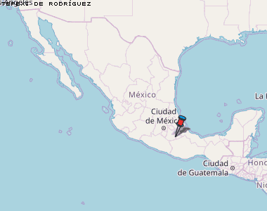Tepexi de Rodríguez Karte Mexiko