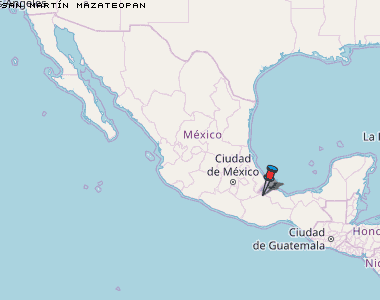 San Martín Mazateopan Karte Mexiko