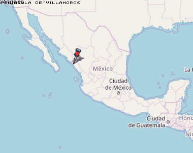 Península de Villamoros Karte Mexiko