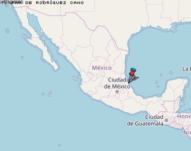 Túxpam de Rodríguez Cano Karte Mexiko