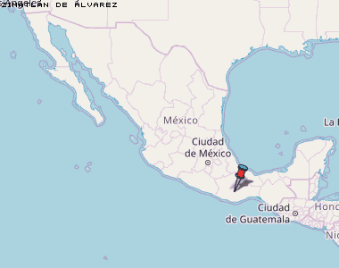 Zimatlán de Álvarez Karte Mexiko