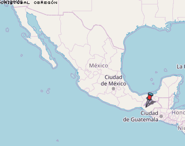 Cristóbal Obregón Karte Mexiko