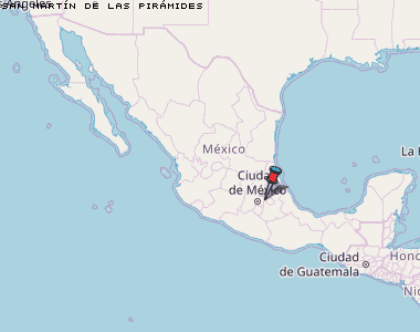 San Martín de las Pirámides Karte Mexiko