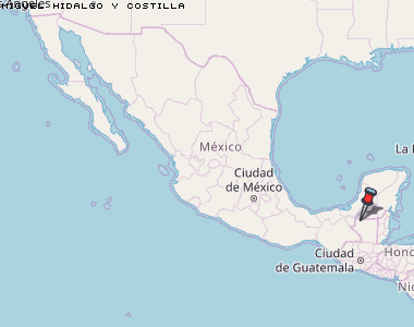Miguel Hidalgo y Costilla Karte Mexiko