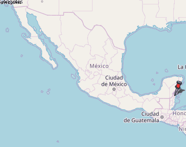 Sacxán Karte Mexiko
