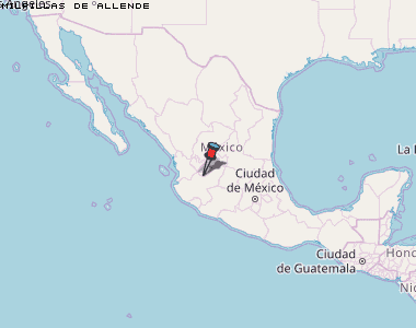 Milpillas de Allende Karte Mexiko