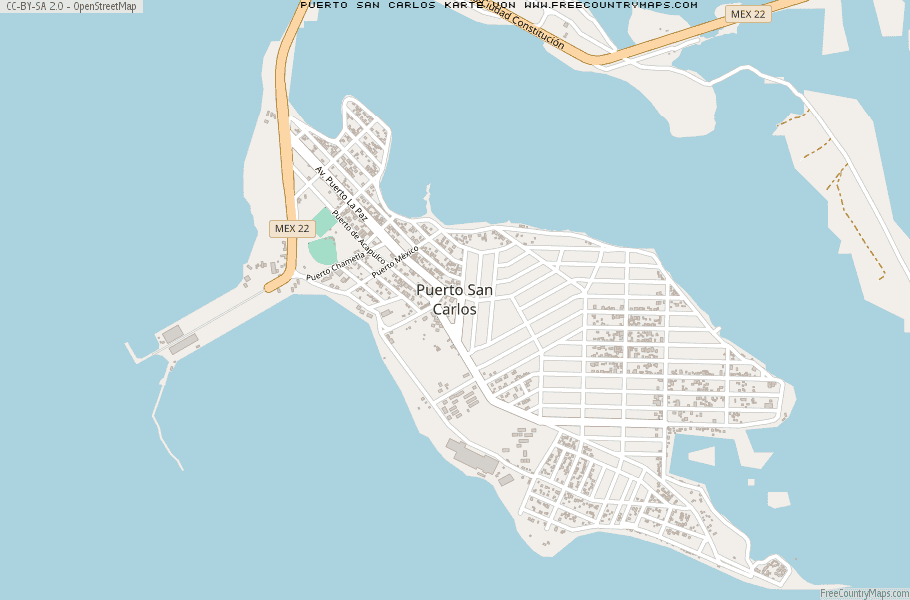 Karte Von Puerto San Carlos Mexiko