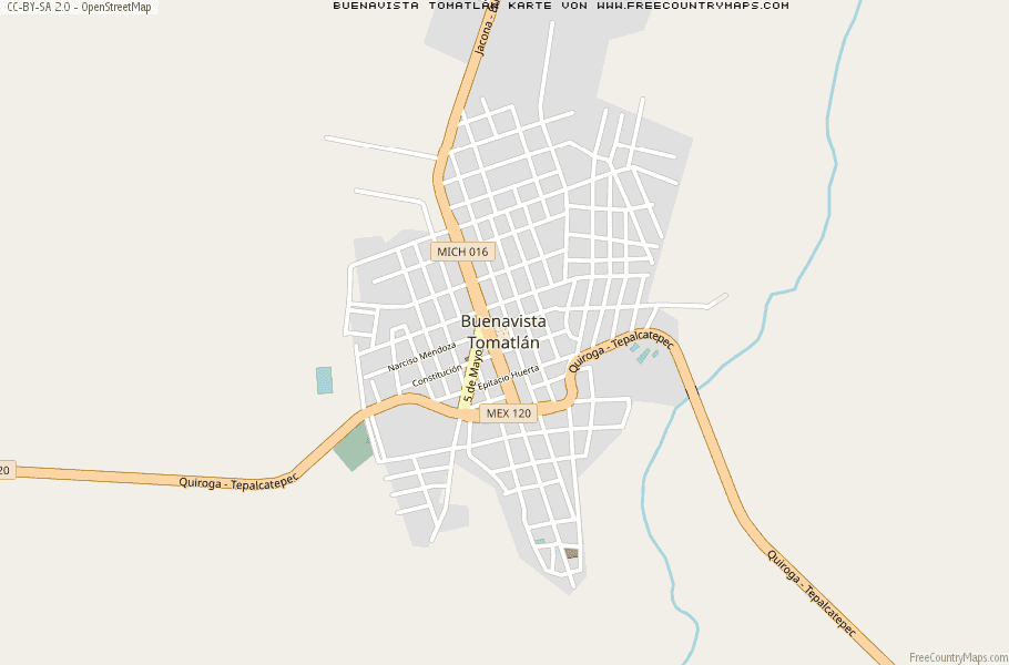 Karte Von Buenavista Tomatlán Mexiko
